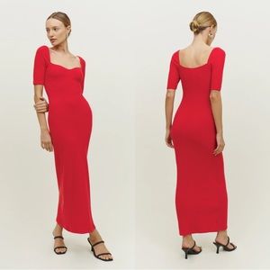 Reformation Koda Knit Dress in Cherry S